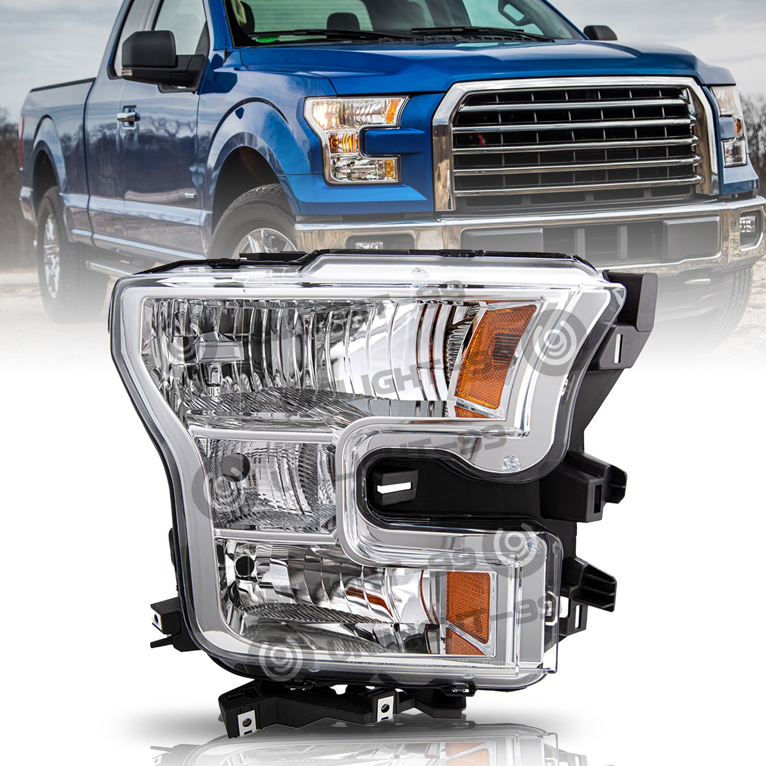 For 2015 2016 2017 Ford F-150 Passenger Right Side Halogen Headlight Lamp