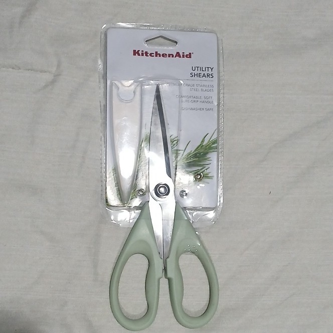 KitchenAid Utility Kitchen Shears Green Plastic Handle Stainless Steel 4in