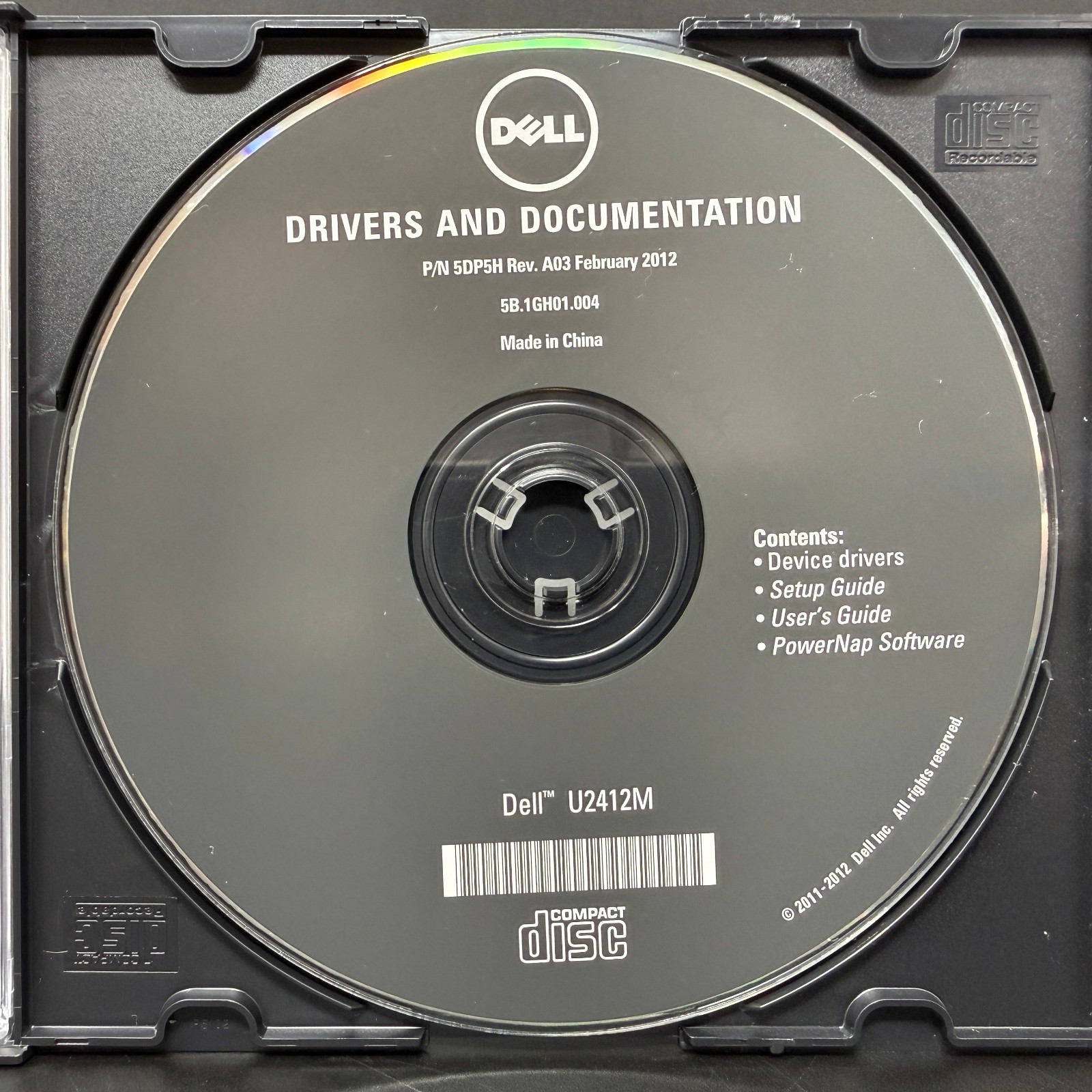 Dell U2412M Drivers & Documentation CD Rev. A03 (PC) *DISC ONLY*