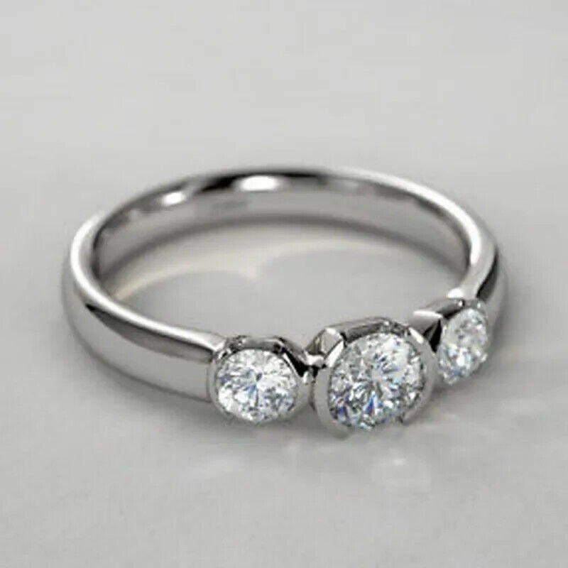 Lab-Created 2.20 Ct Round Cut White Diamond Wedding Ring 925 Sterling Silver