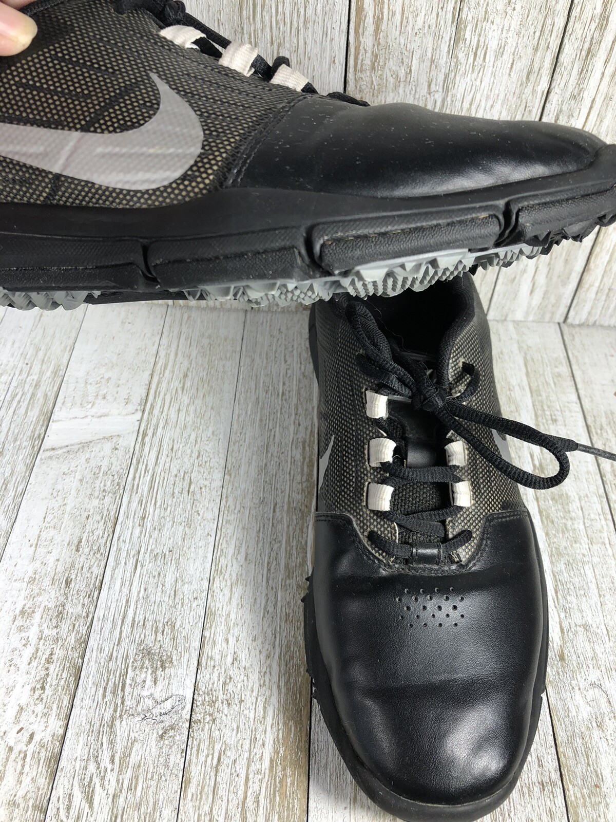 Nike Explorer CTRL Golf Shoes Black Leather Men’s Size 8 Spikeless