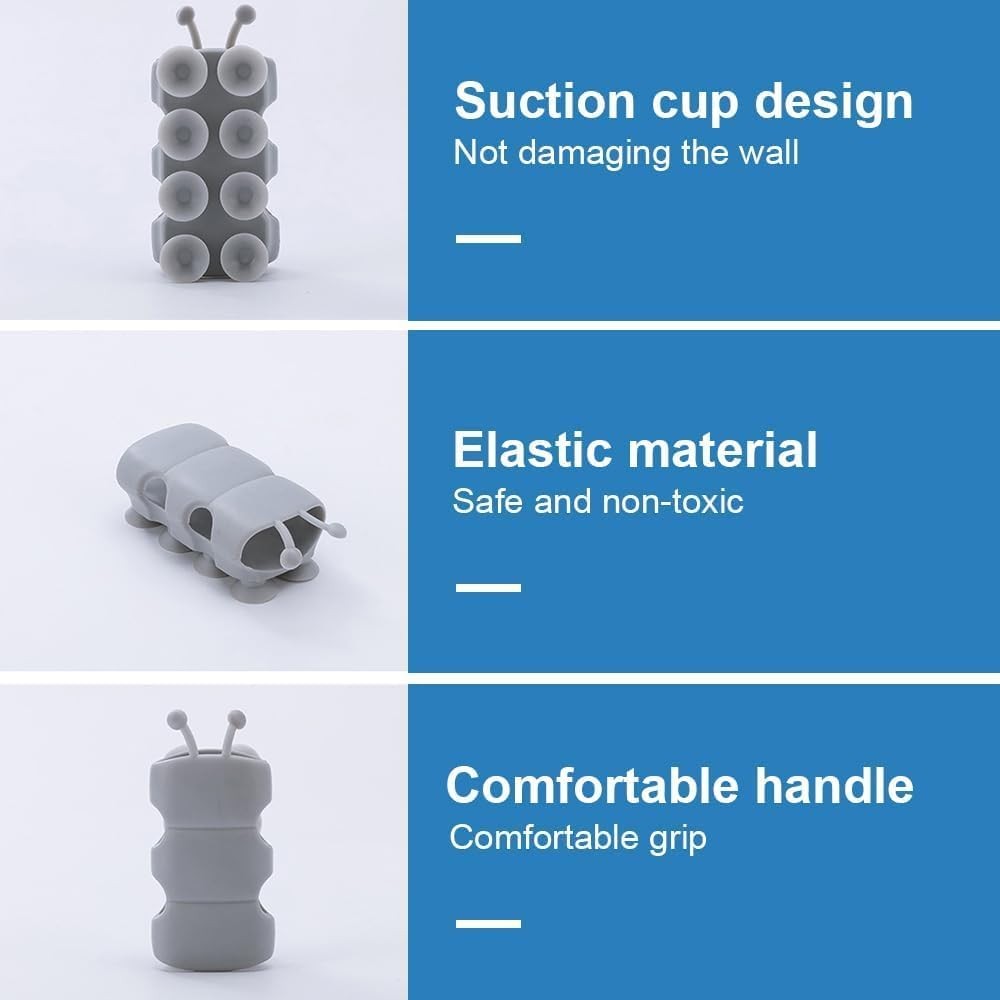 4 Pcs Silicone Shower Head Holder, Universal Relocatable White