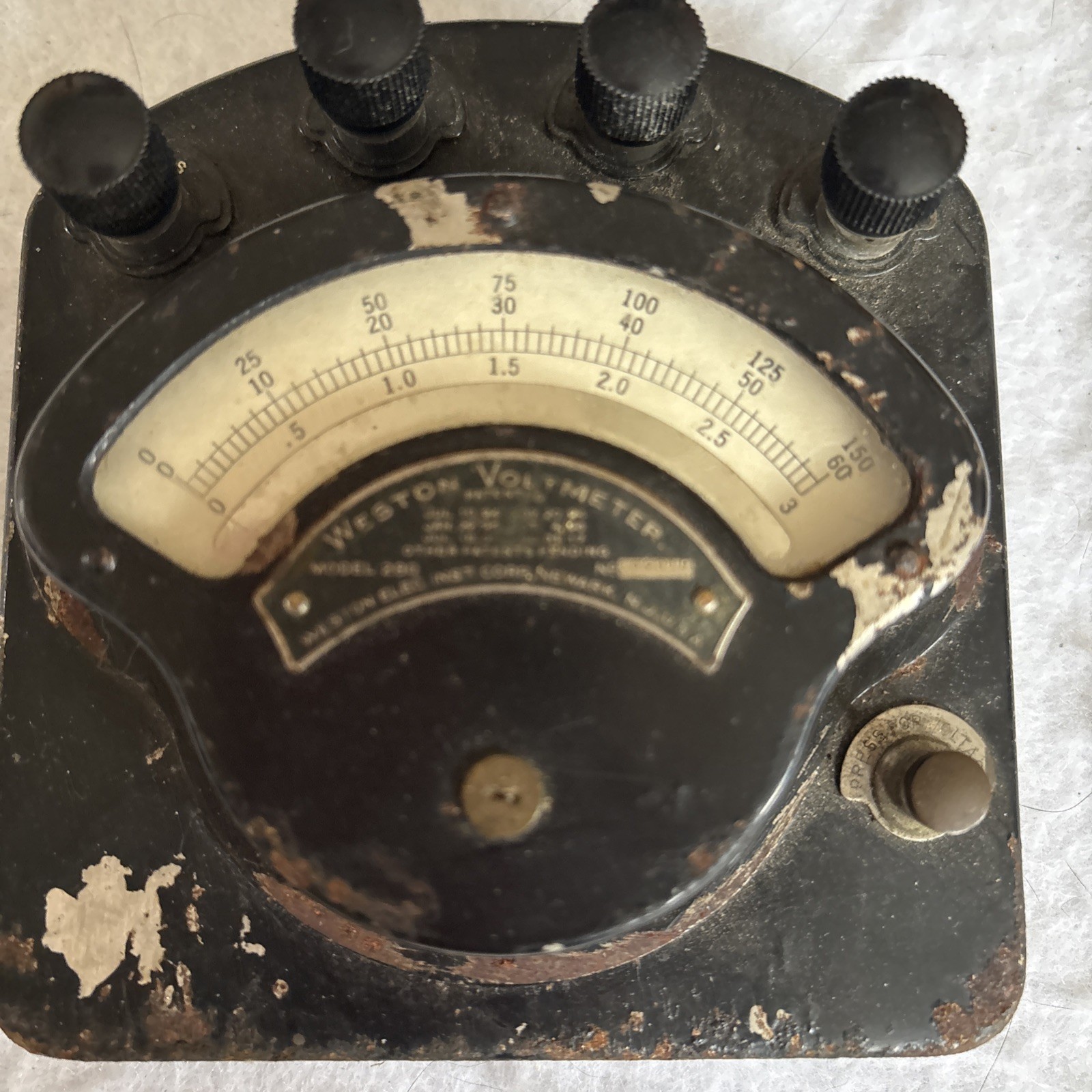 Vintage Weston Voltmeter Model 280 Collectible Reads Voltage