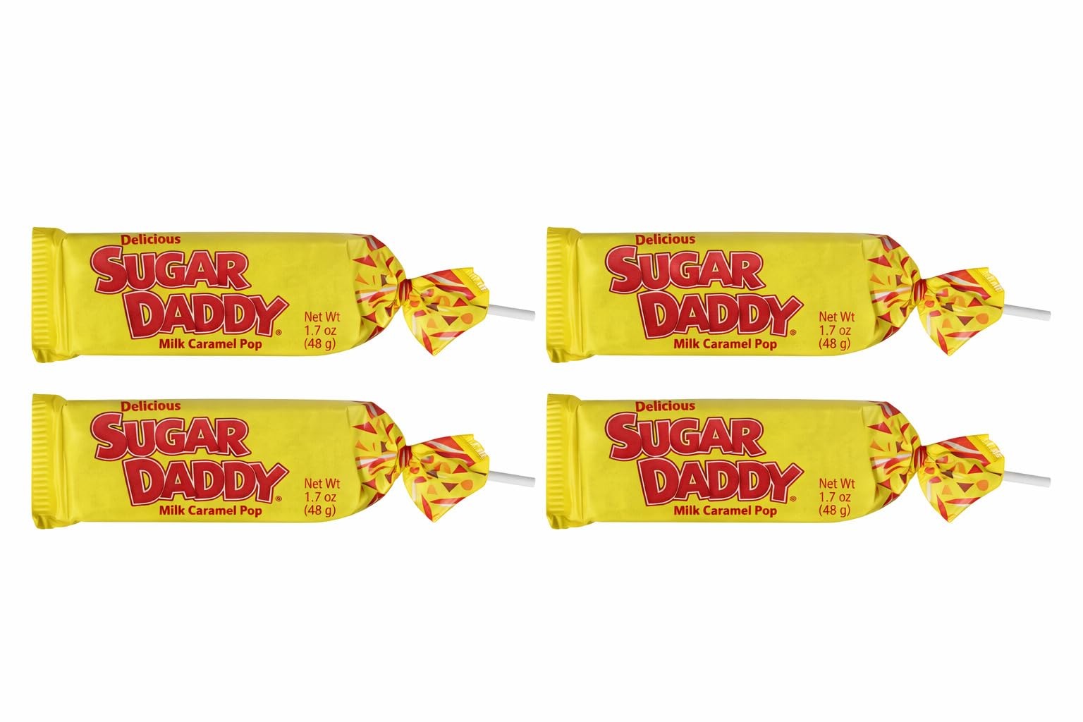 Charms Sugar Daddy Milk Caramel LolliPops (Pack of 4)