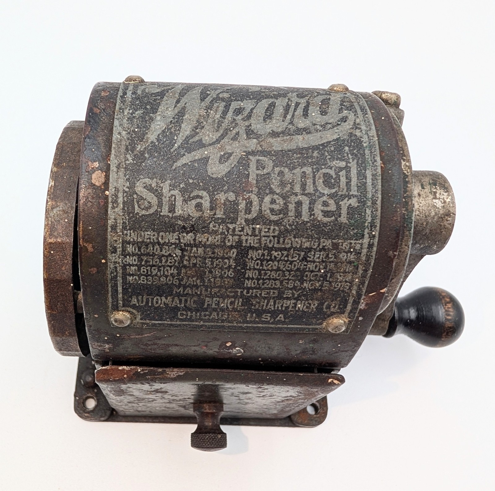 Vintage Wizard  Automatic Pencil Sharpener Early 1900's Wall or Desk Mount