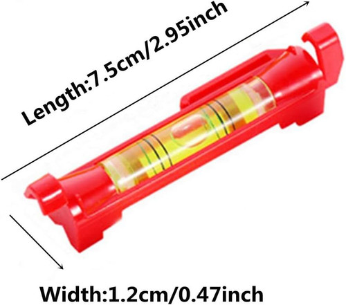 6x Hanging Bubble Line Level Small Horizontal String Spirit Levels Red