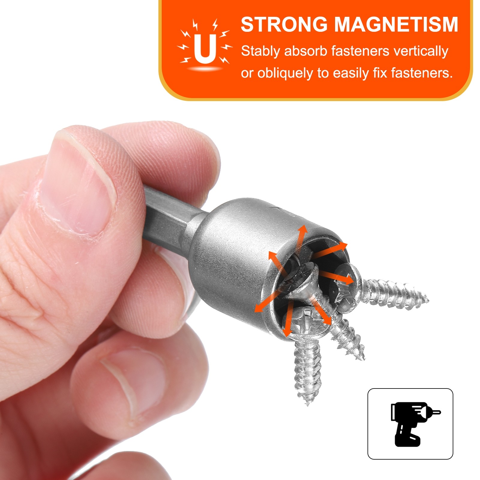 5pcs Nut Driver Drill Bit 3/8" 6-Point Socket 1/4" Hex Shank Magnetic Nut