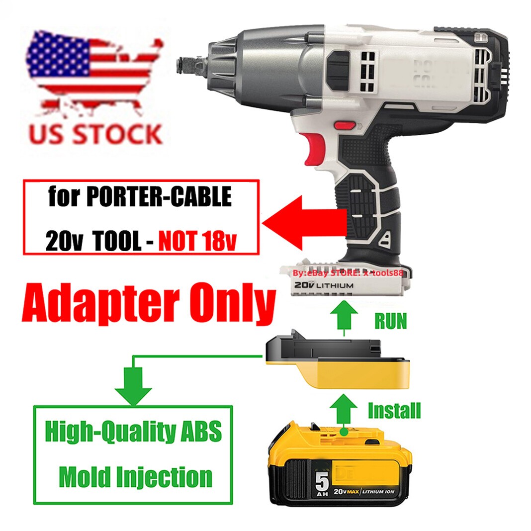 1x Adapter Convert for PORTER-CABLE 20V MAX Tool To for DeWalt 20V MAX Batteries