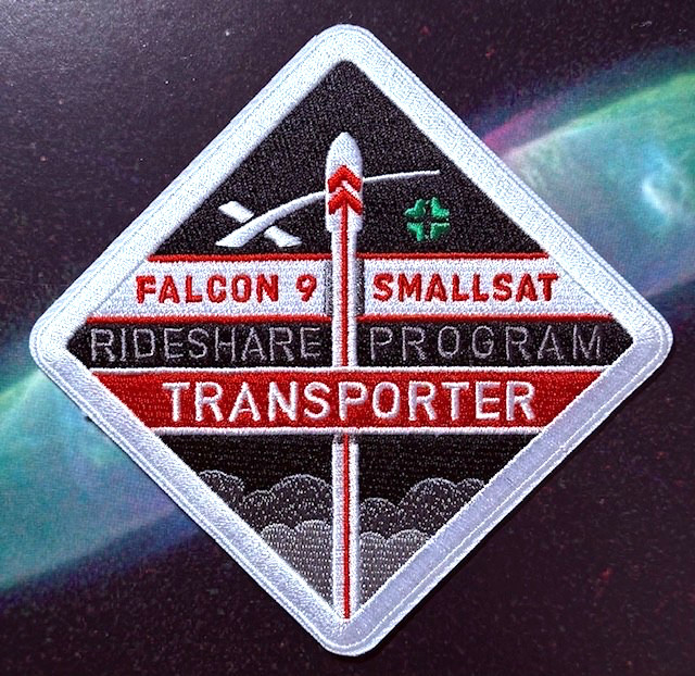 FALCON 9 TRANSPORTER RIDESHARE SMALLSAT AUTHENTIC SPACEX EMPLOYEE X MARKED PATCH