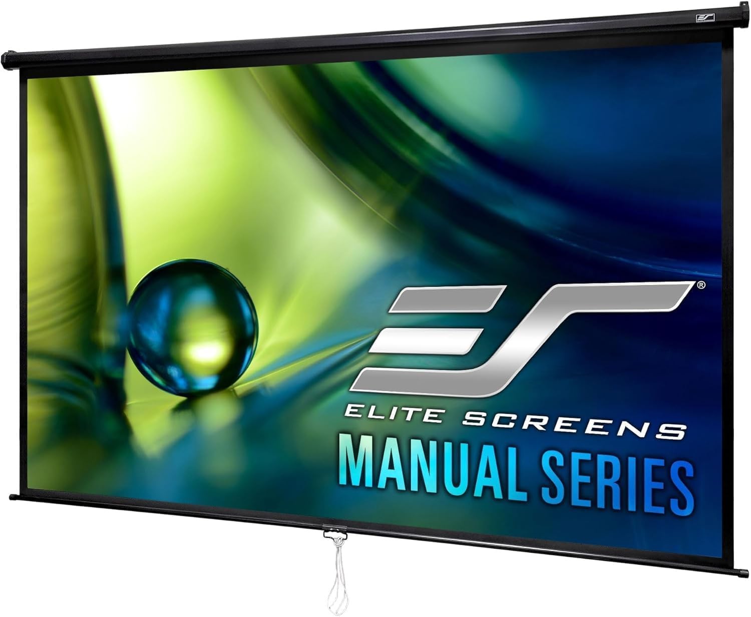 Projector Screen 150-INCH 16:9 Manual Pull Down AUTO LOCK 8K 4K 3D Ready