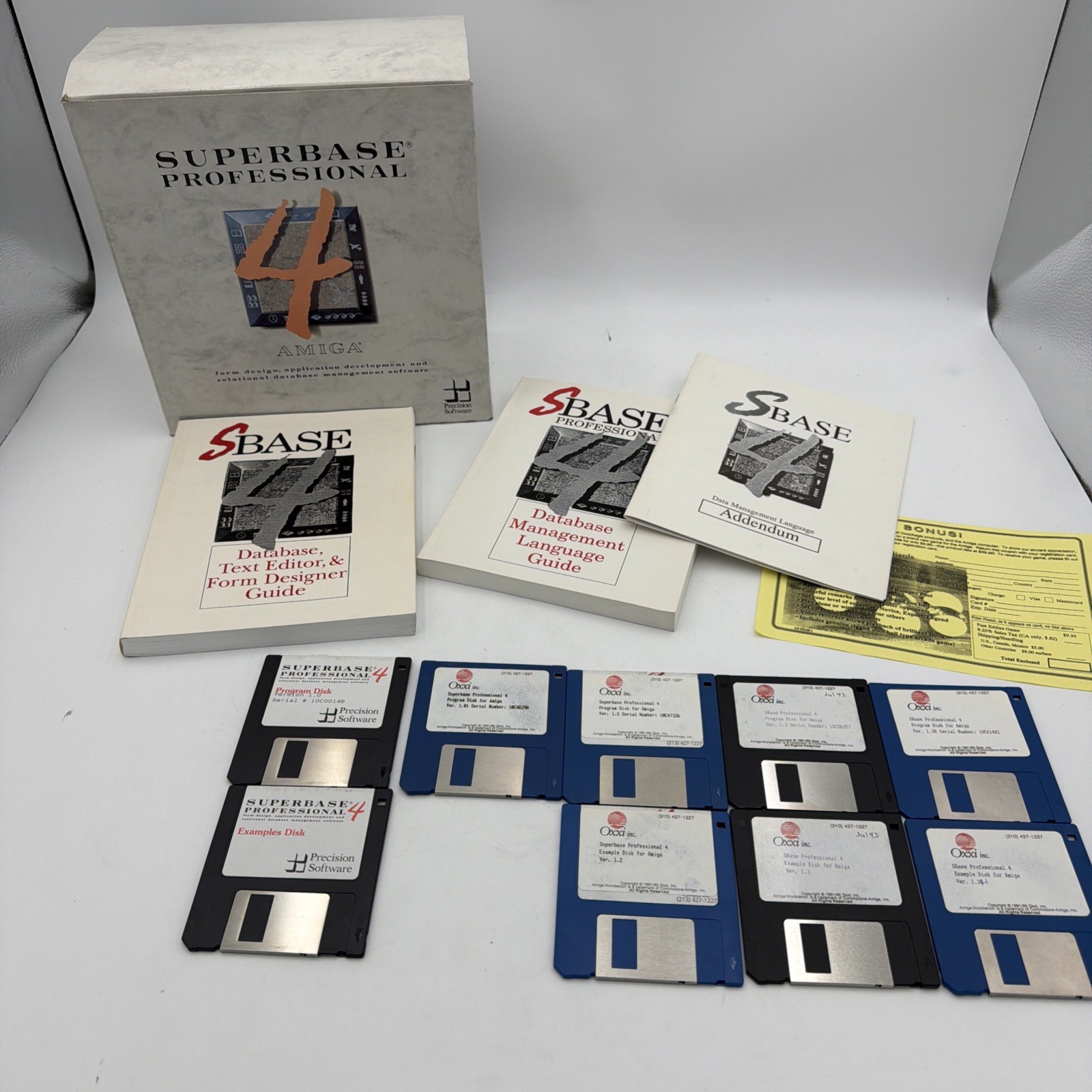 Superbase Professional 4 Commodore Amiga 9 Disks Manuals Box Precision Oxxi Test