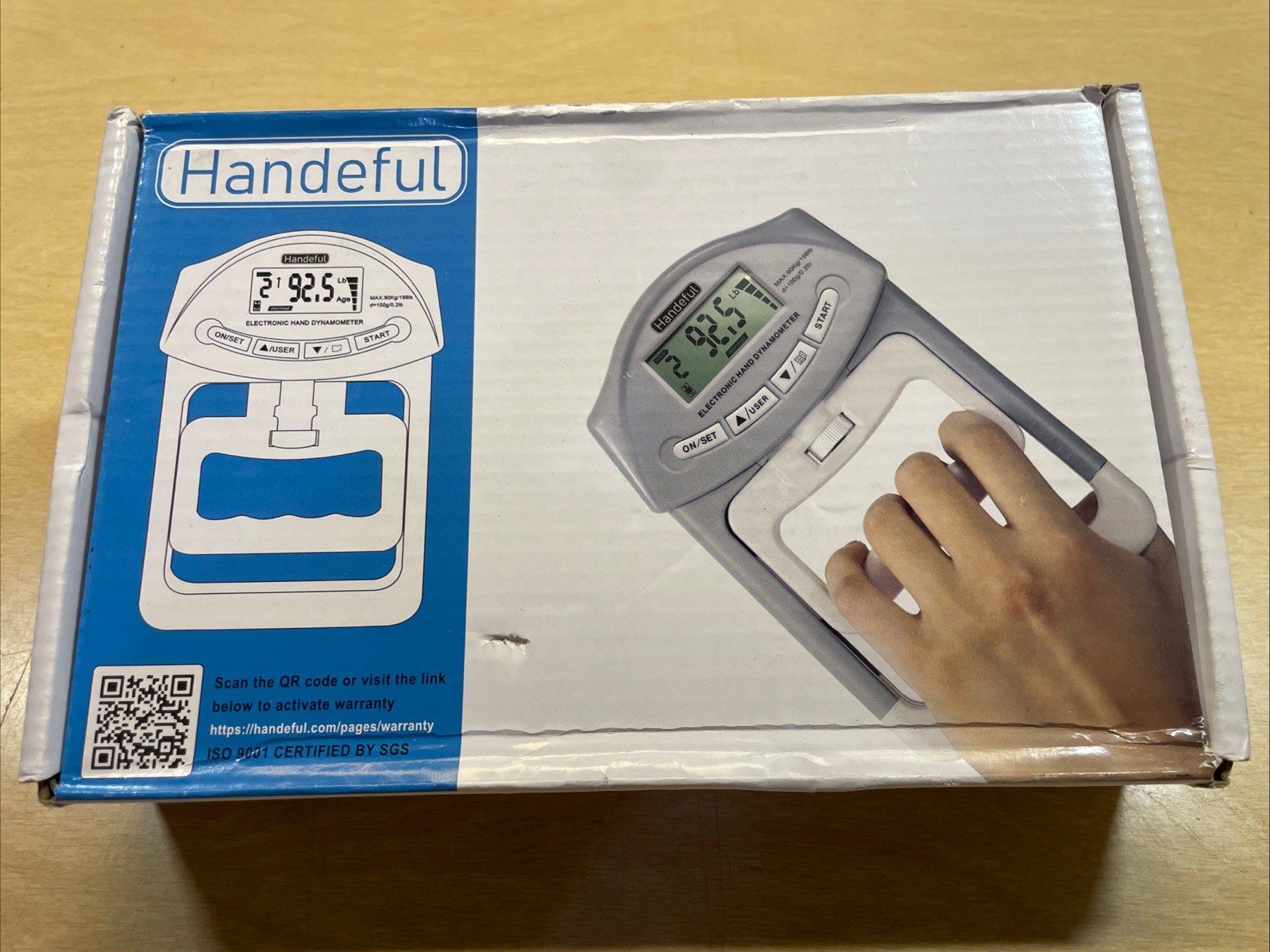 Handeful Digital Hand Dynamometer Grip Power 298Lbs 90KGs Excellent Condition