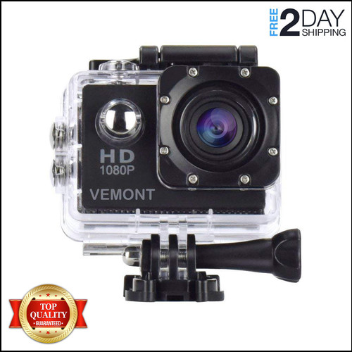 NEW 5 Action VEMONT Full HD 1080P Sports Waterproof,Camera 12MP 170 Degree