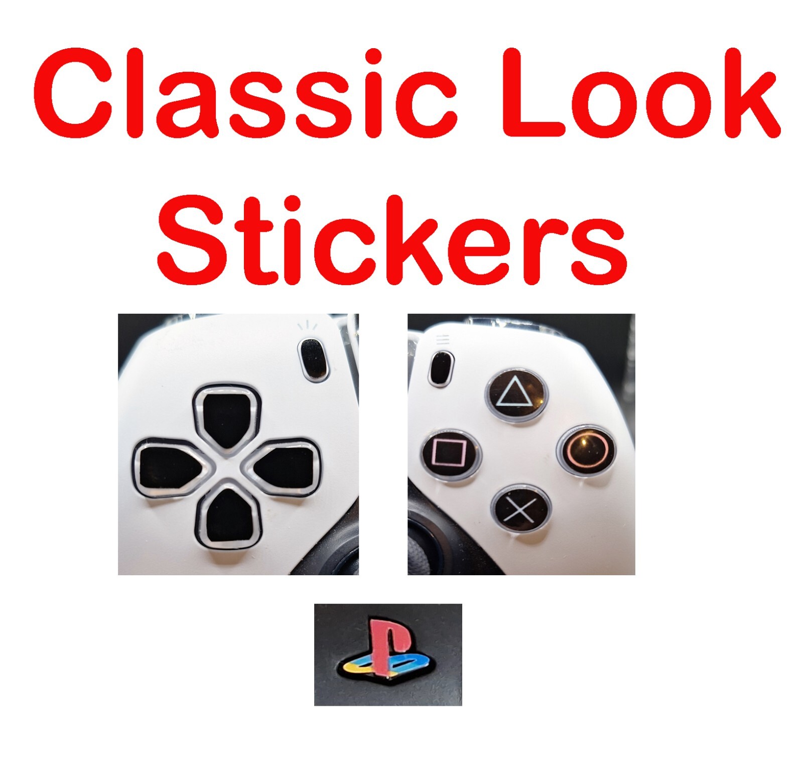 RETRO PS5 Controller Classic Buttons Personalized Custom (Stickers ONLY)