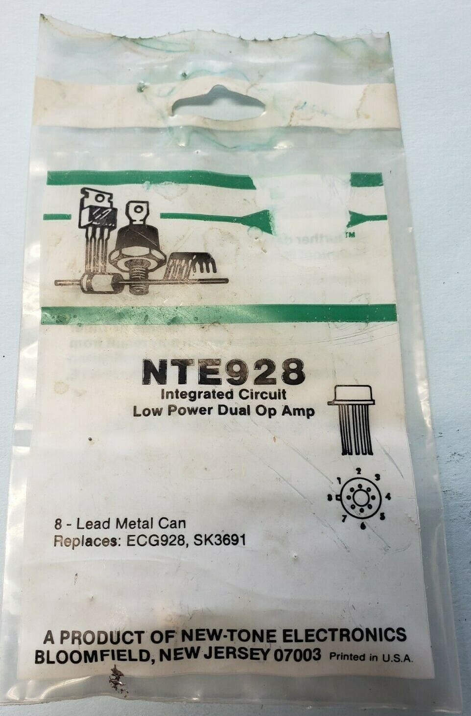 NTE928 Dual OP Amp 8-lead Metal Can ECG928 SK3691