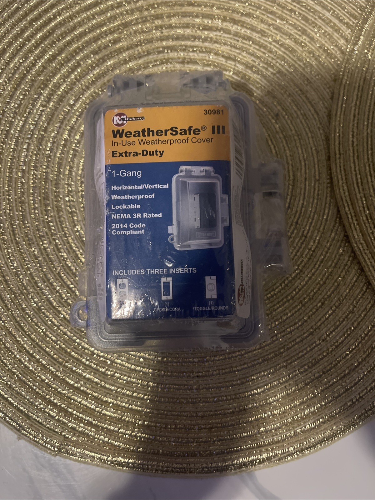 Mulberry 30981 Weather Safe III 1 Gang Extra Duty Weatherproof Outlet Cover