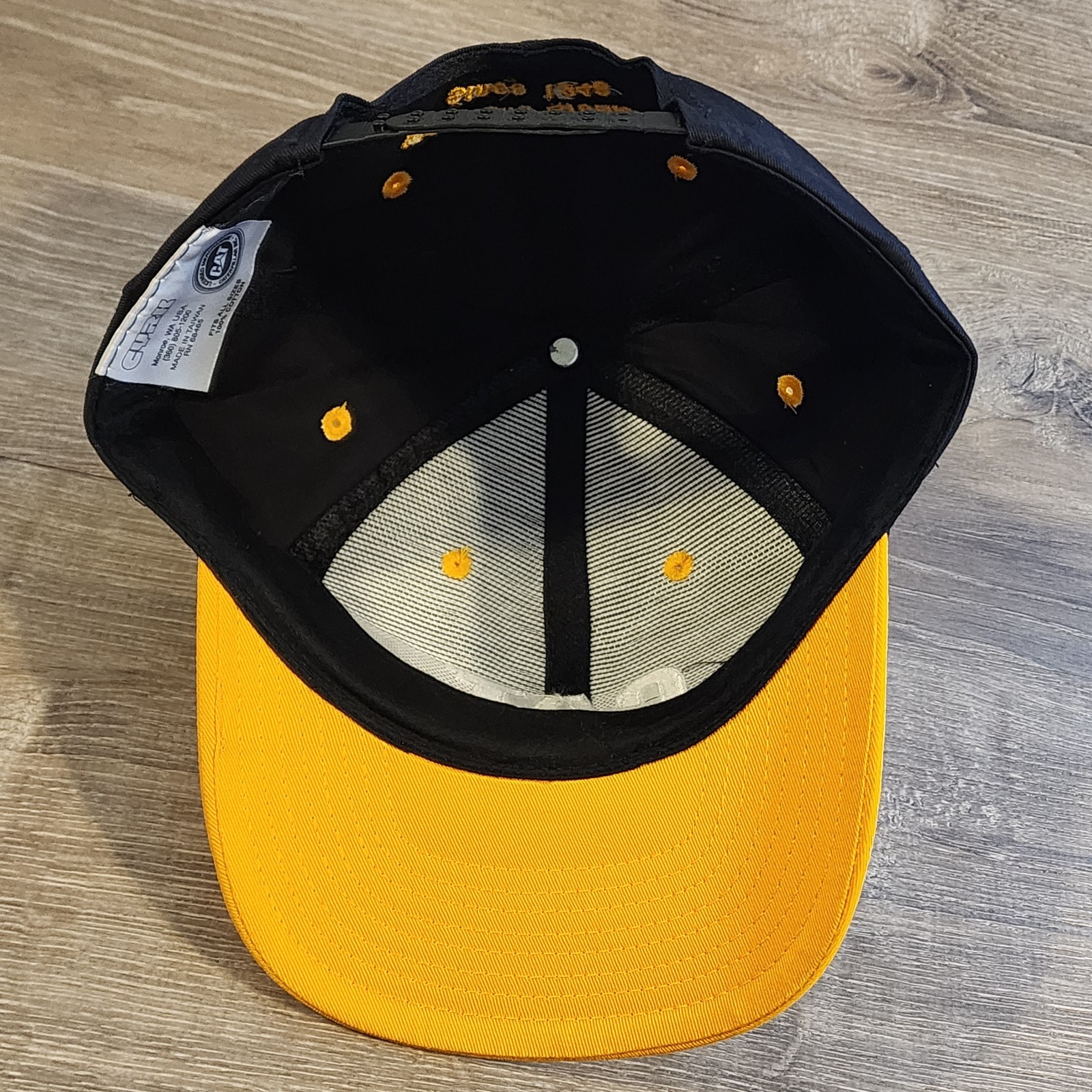 CAT Caterpillar Snapback Hat Company Logo Cap Yellow And Black