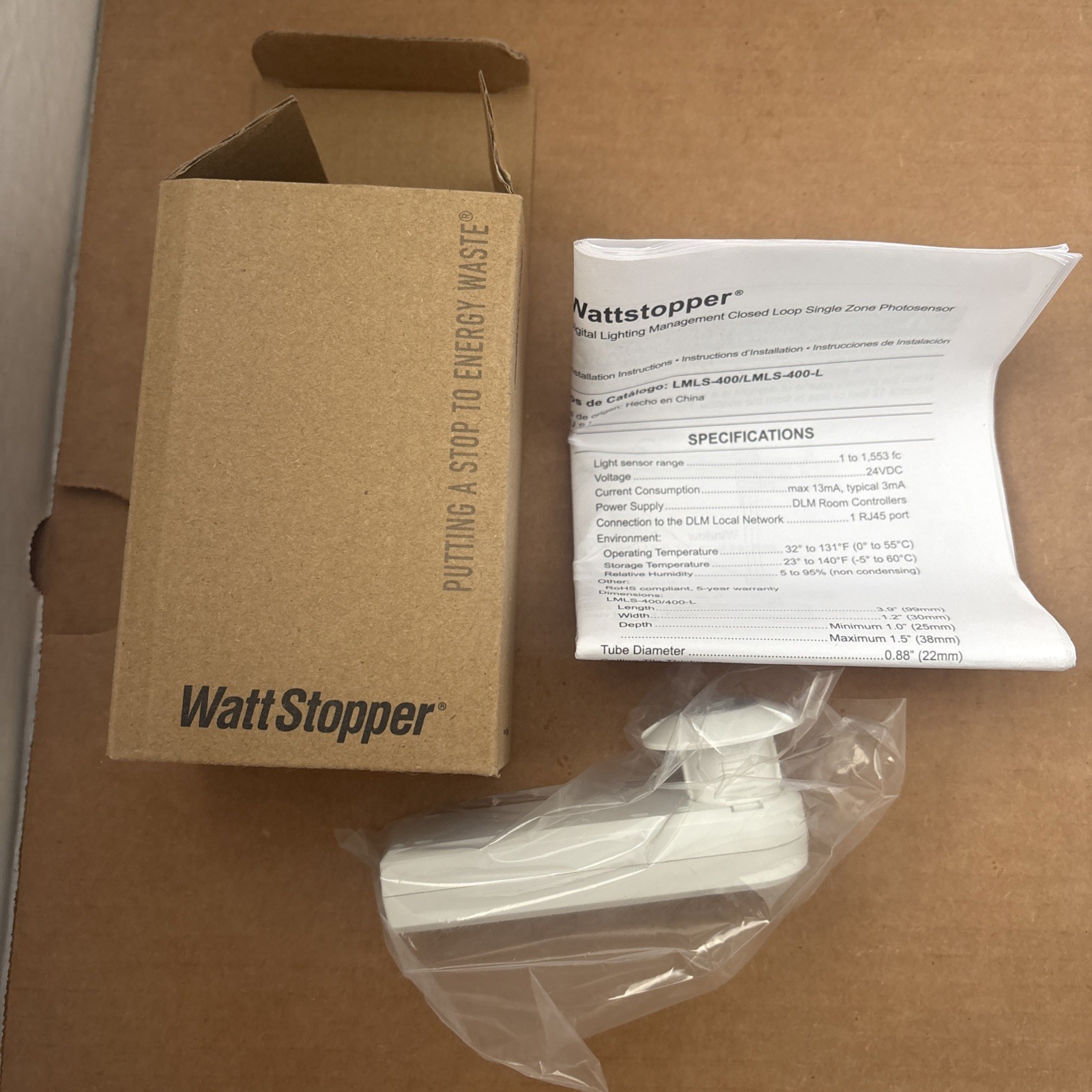 Wattstopper LMLS-400 Closed Loop Photosensor 24VDC White