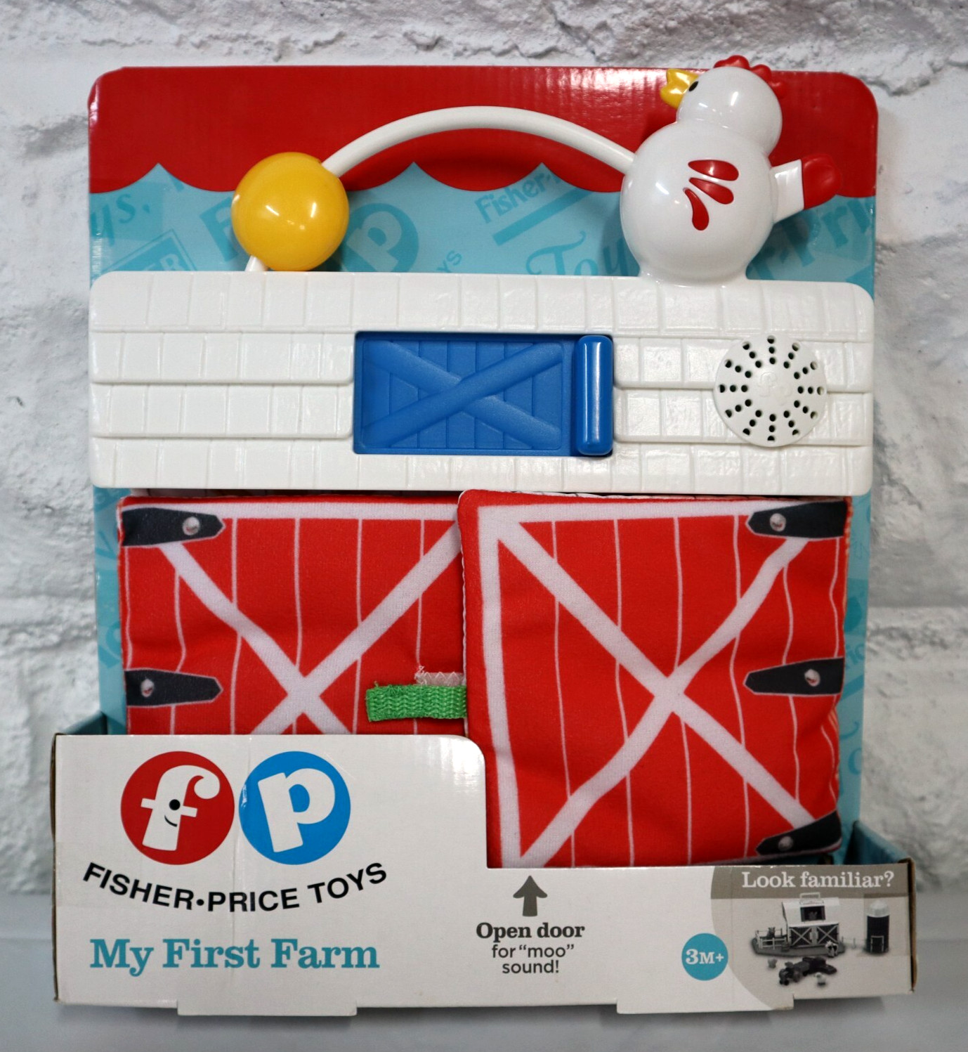 Fisher Price My First Farm Toy New 3M+ Animal Sounds Crinkle Farmer Fun Textures