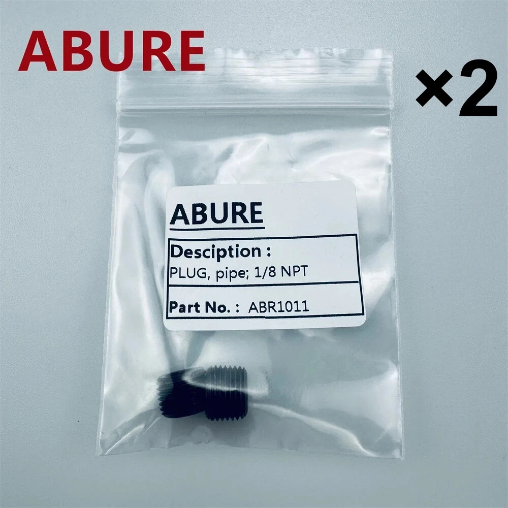 2 packs of ABR1011 pipe PLUG;  1/8NPT, 4 pcs in total for ABURE A9 A11 Spray Gun