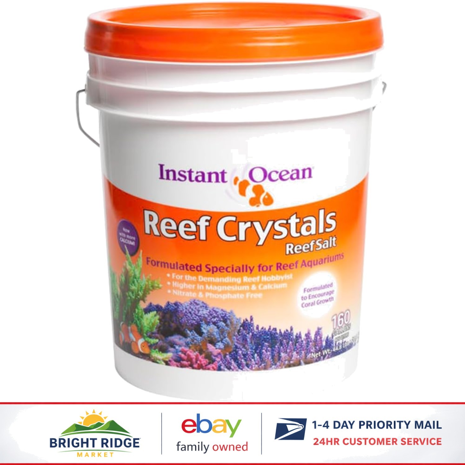 Reef Salt for Aquariums, 160 Gallons, Promotes Coral and Invertebrate Growth