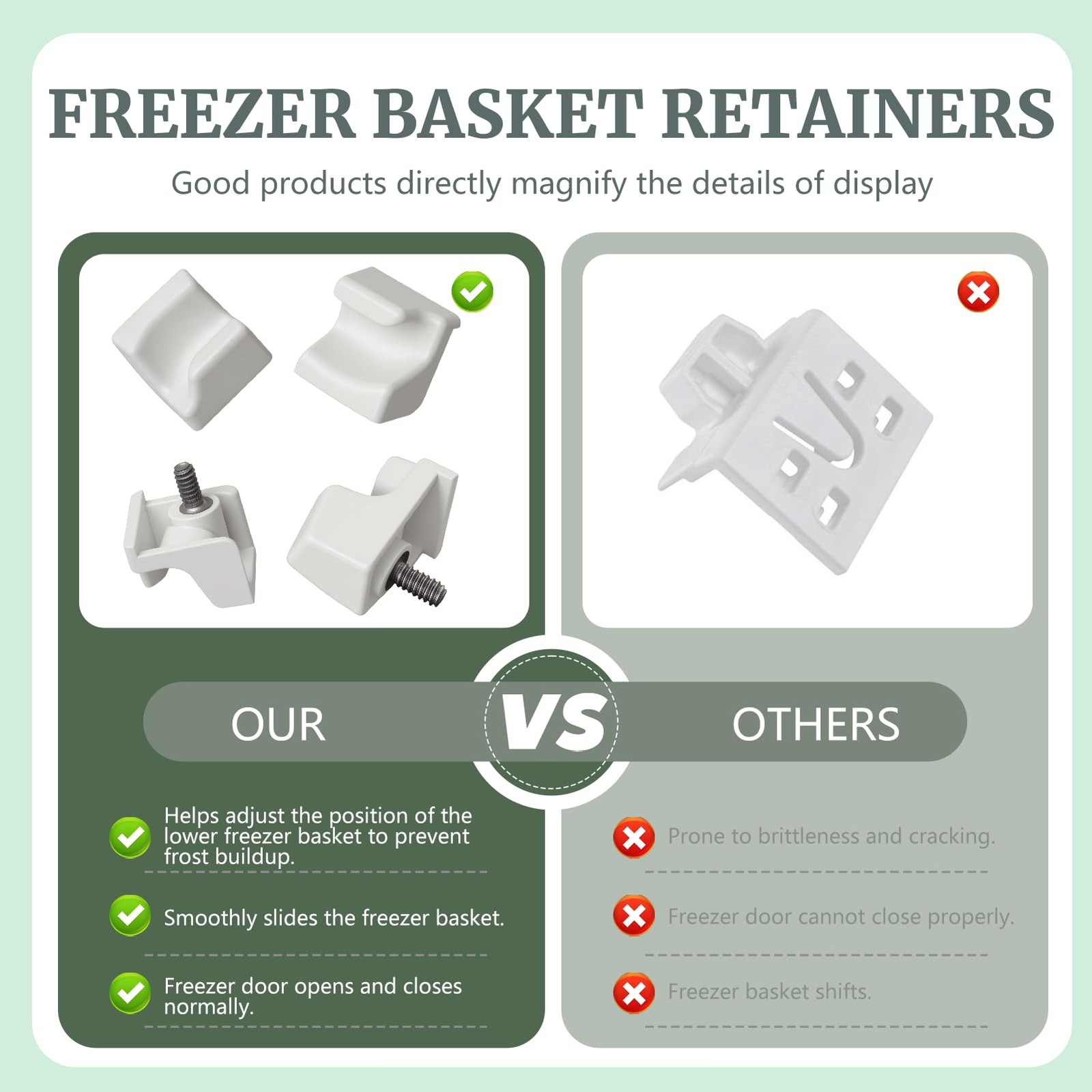 4 Pack Freezer Basket Retainer 7009399 Compatible with Subzero Ice Freezer...