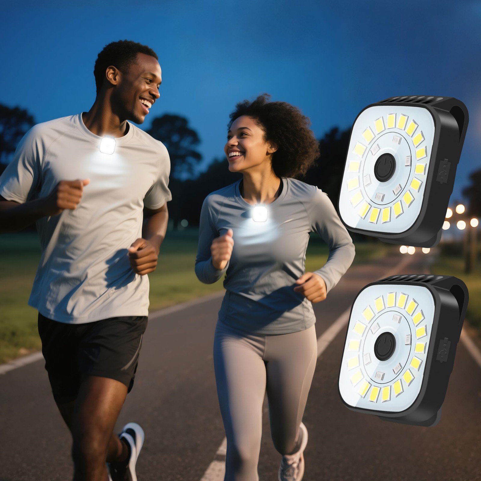 2 Pack Running Lights for Runners - Rechargeable Clip on Flashlight,Dog Mini ...