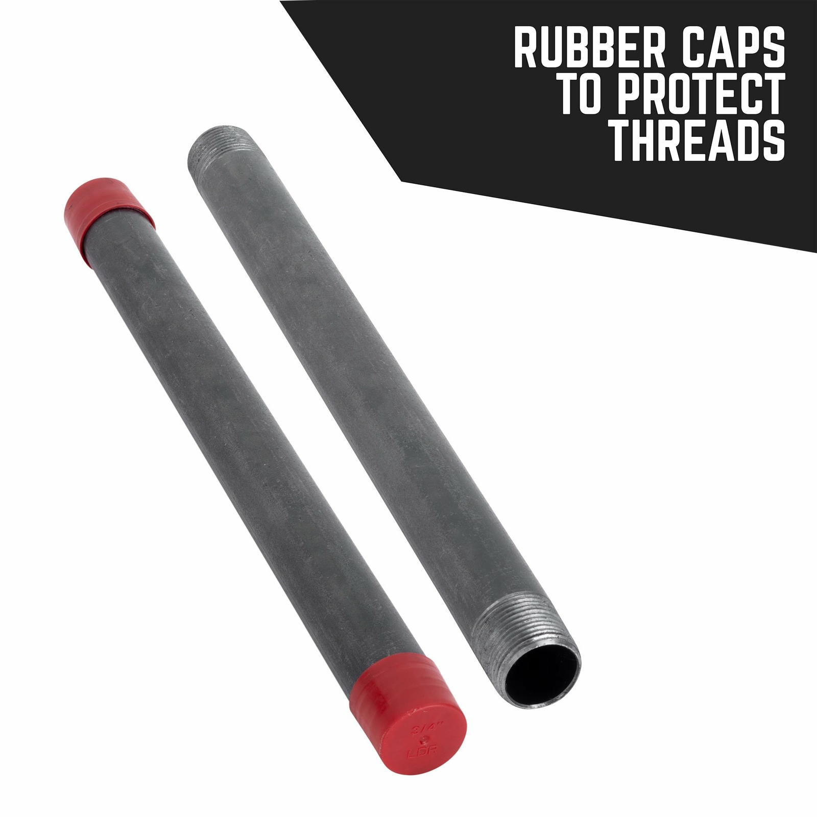 1 in. X 24 in. Black Pipe 4 Pack