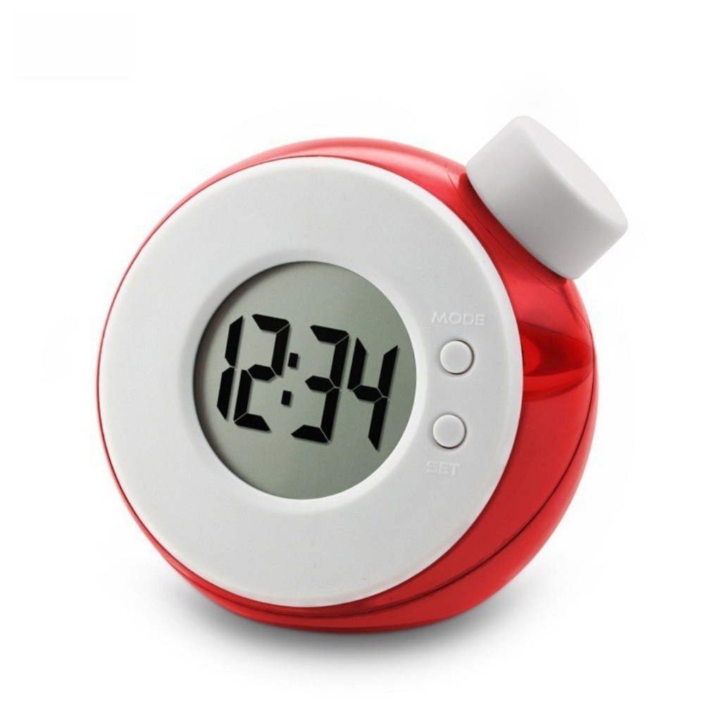 Water Powered Silent Clock with Stopwatch and Date for Kitchen and Workout Use