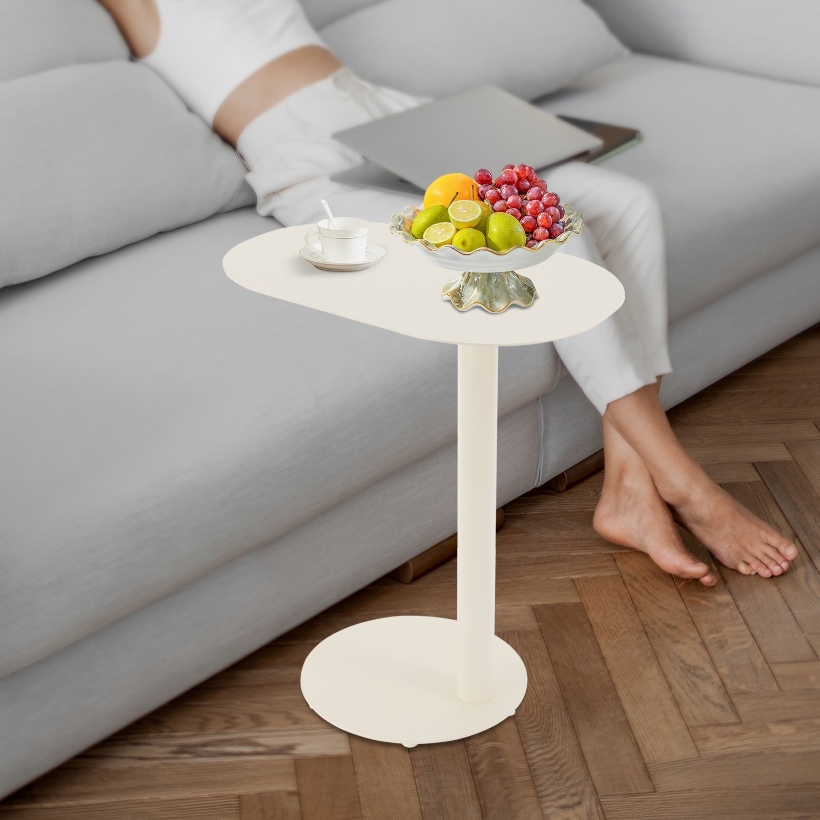 Modern C-Shaped End Table Metal Sofa Bed Side Table Coffee Table Laptop Stand