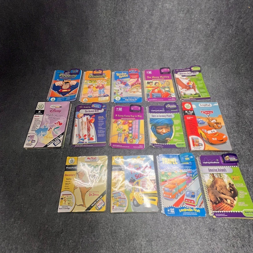 Lot of Leap Pad Leapster Leap Frog Games Cartridges Learning Educational Cars