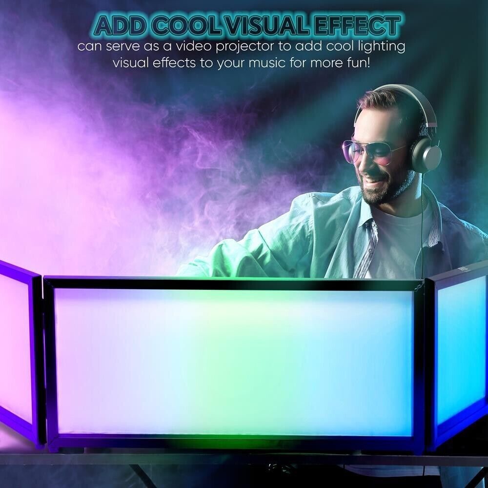 Pyle Tabletop DJ Booth Cover Screen-DJ Façade Front Board Display - White