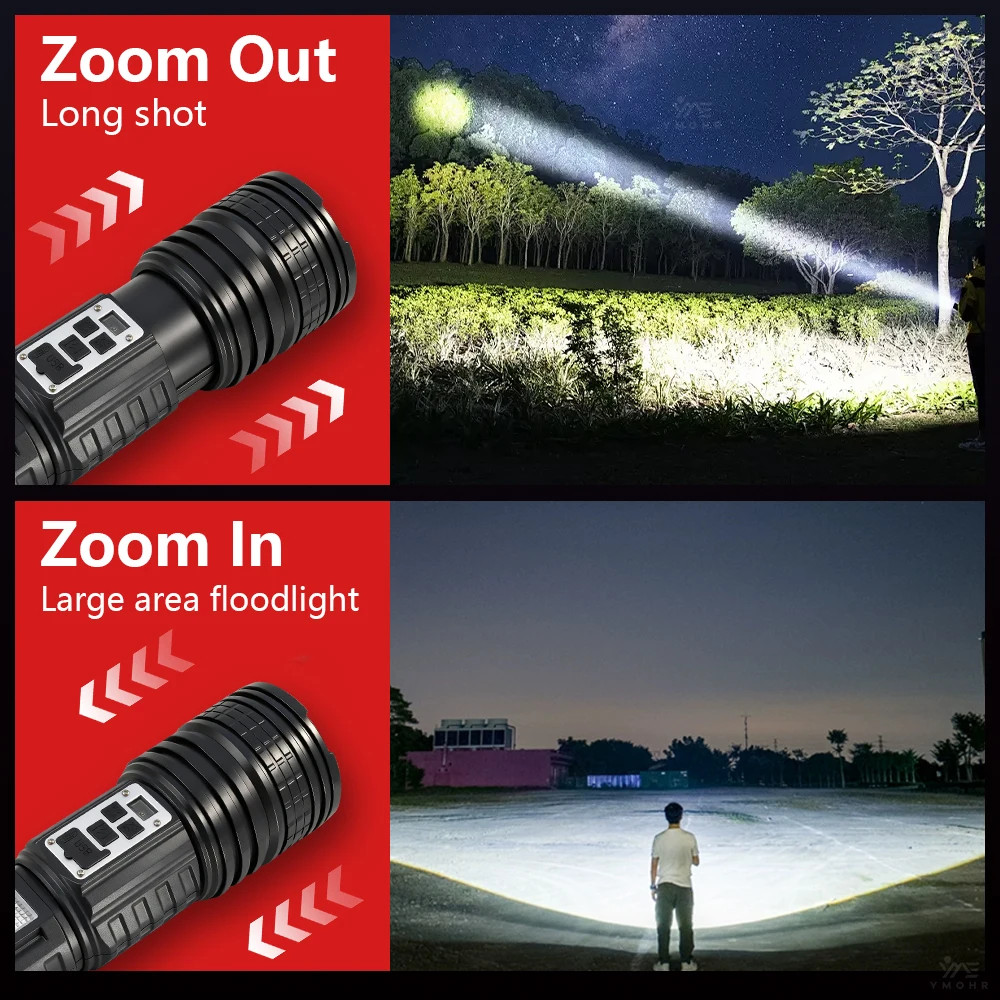 High Power Flashlight Super Big Rechargeable LED Searchlight Long Range Torch US