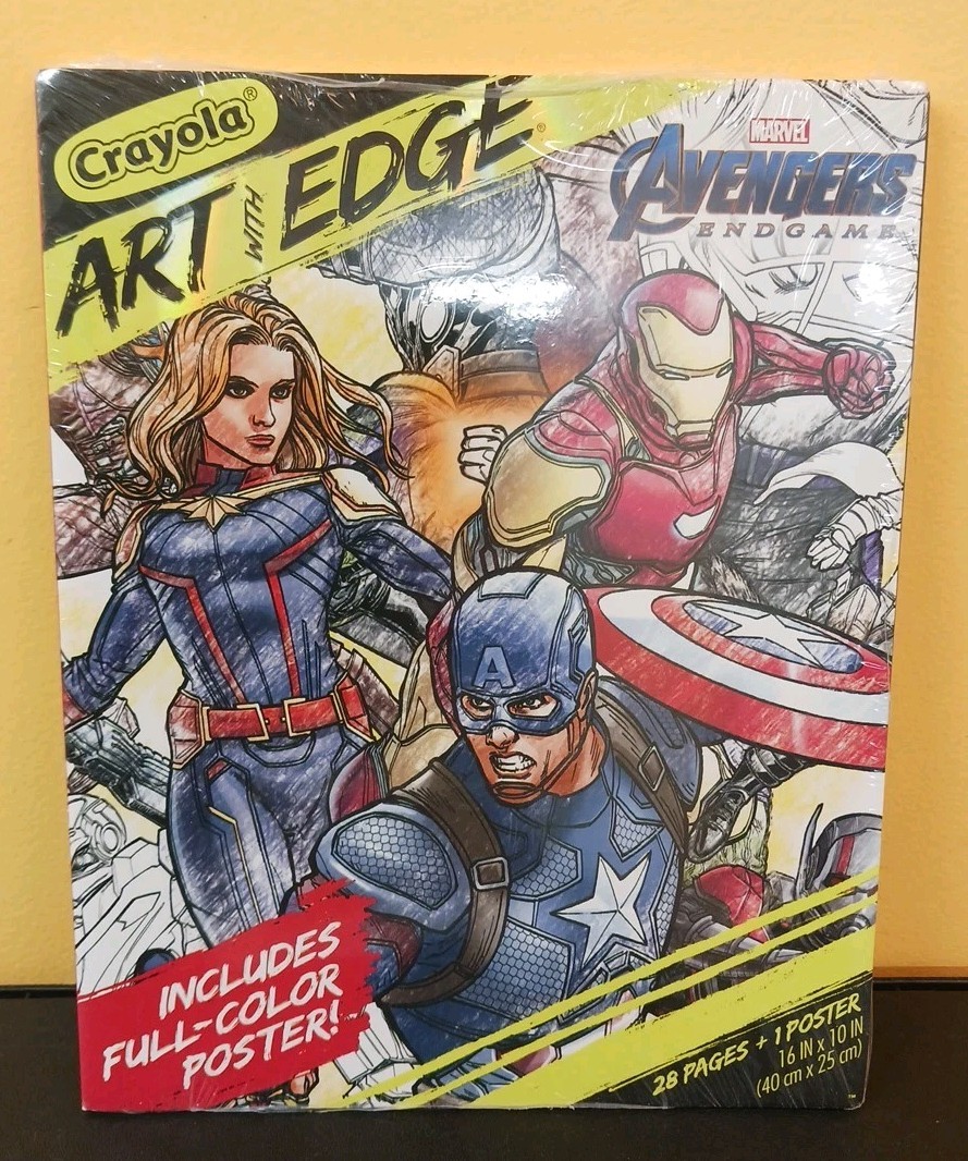 Crayola Art with Edge Marvel Avengers Endgame Coloring Book + Full Color Poster