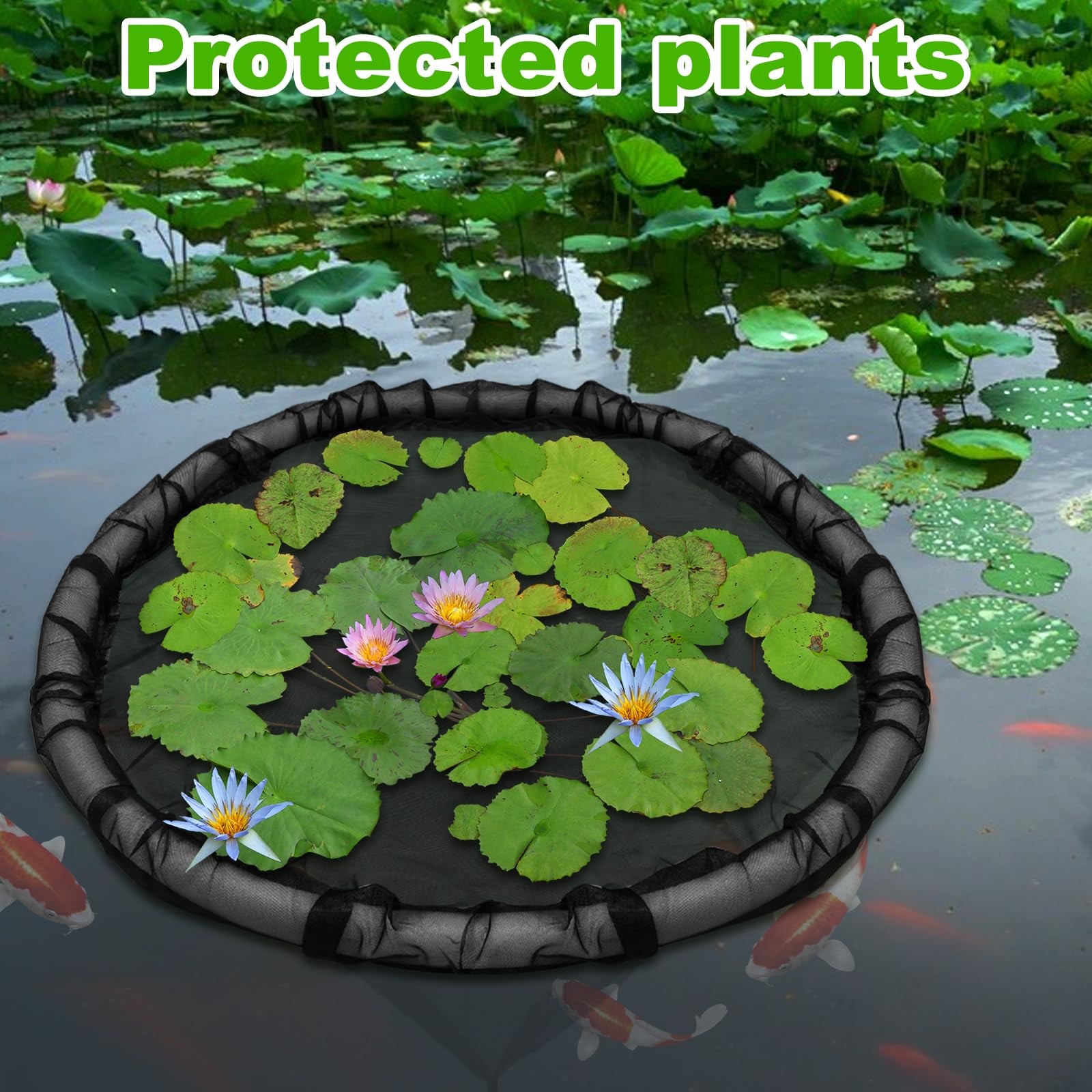2Pack Round Floating Flora Fish Barrier Floating Island Plant Protector Float...
