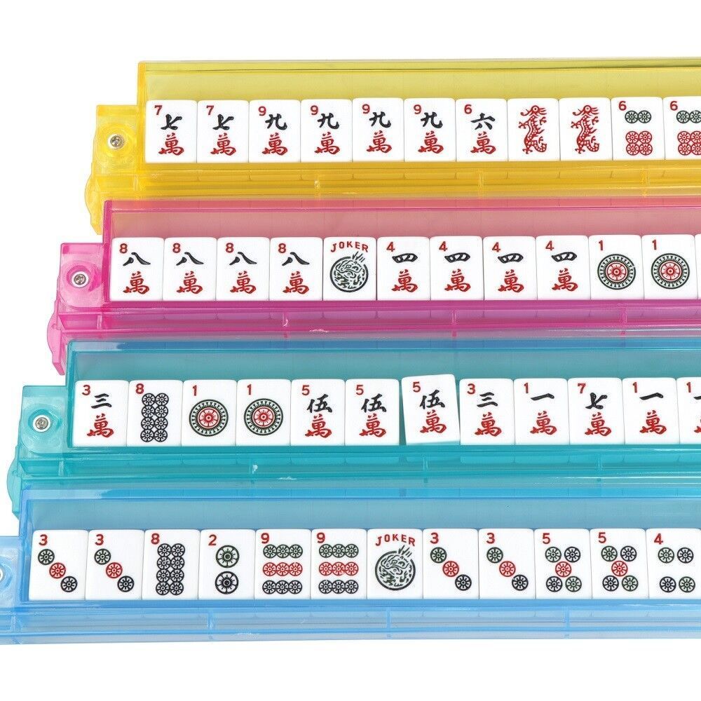 American Mahjong Full 166 Set Collectible Western Mah Jongg Tiles w Pushers