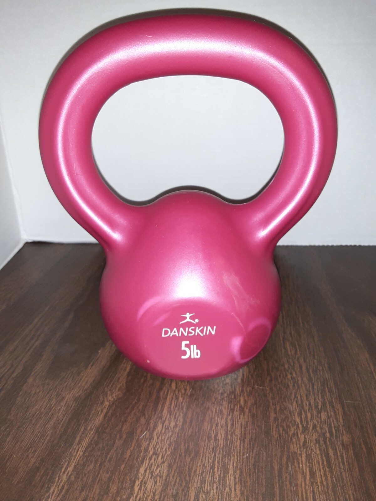 Danskin Now Womens 5lb Pink Plastic Coated Workout Kettlebell Strength Training
