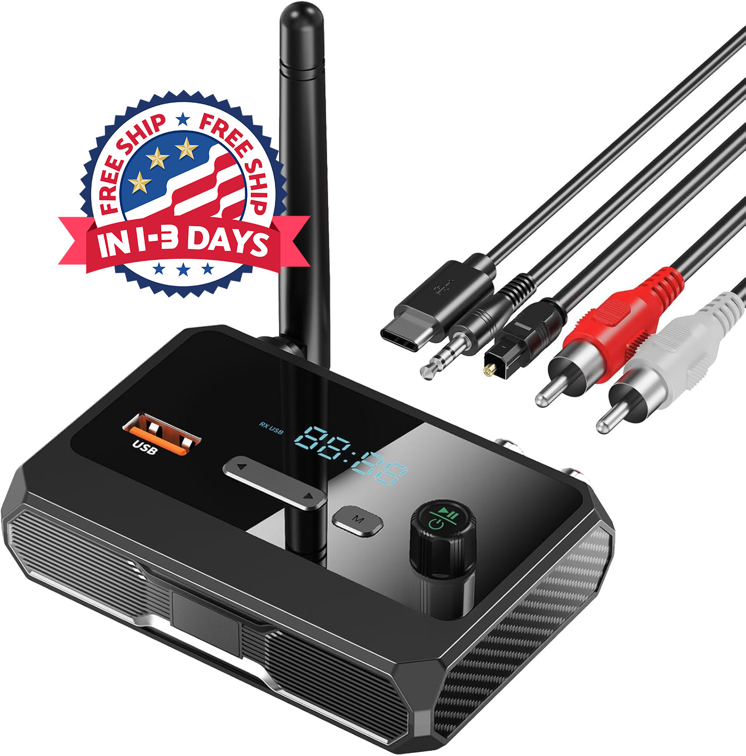 5.3 Transmisor Receptor Inalambrico Bluetooth Adaptador Recividor de Audio Bluet