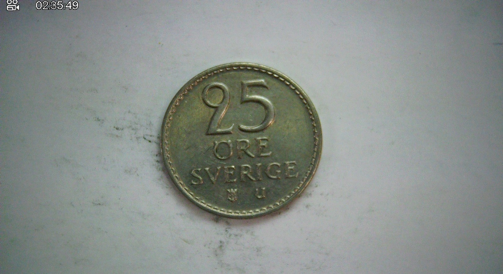 Sweden 1973 25 Ore Gustaf VI Adolf monogram type Coin