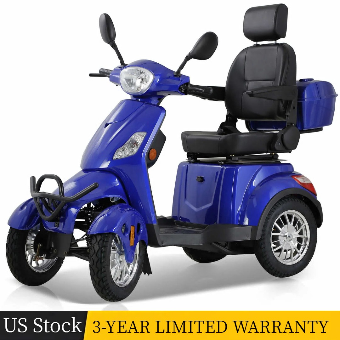 Four Wheels Travel Mobility Scooter 800W 60V Blue Battery Motor for Adult Senior