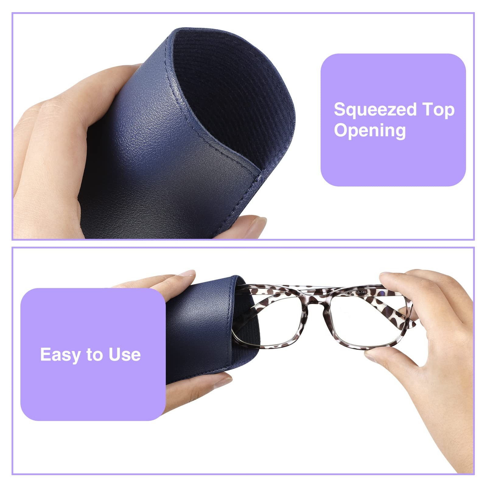 CREPUSCOLO 6 Pack Soft Glasses Cases, Leather Eyeglass