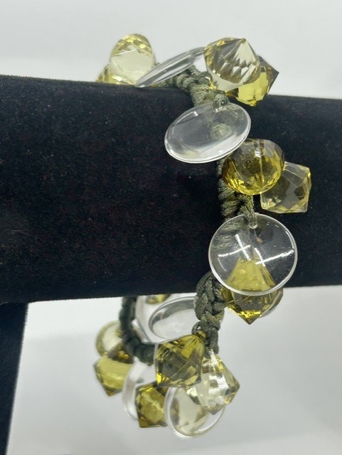 Vintage Lemon Quartz Bracelet Gemstone Beads Adjustable