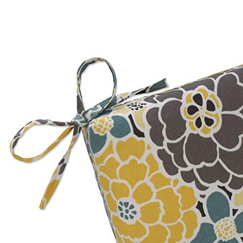 Bright Floral Indoor/Outdoor Solid Back 1 Piece 36.5" x 18" Blue/Tan Lois
