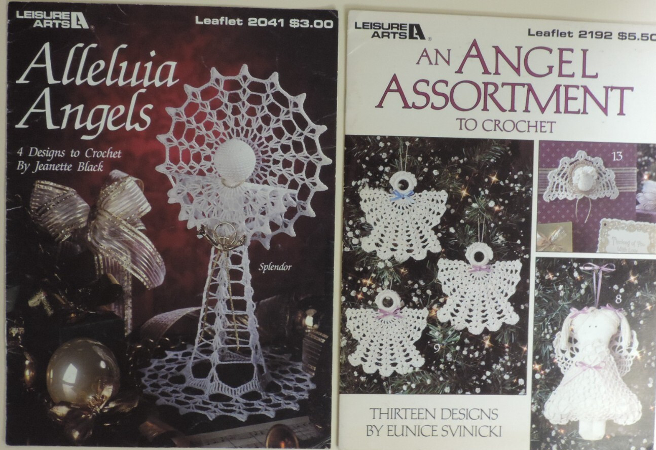2 Holiday/Christmas Crochet Angels/Hats/Decorations/Ornaments 1980s