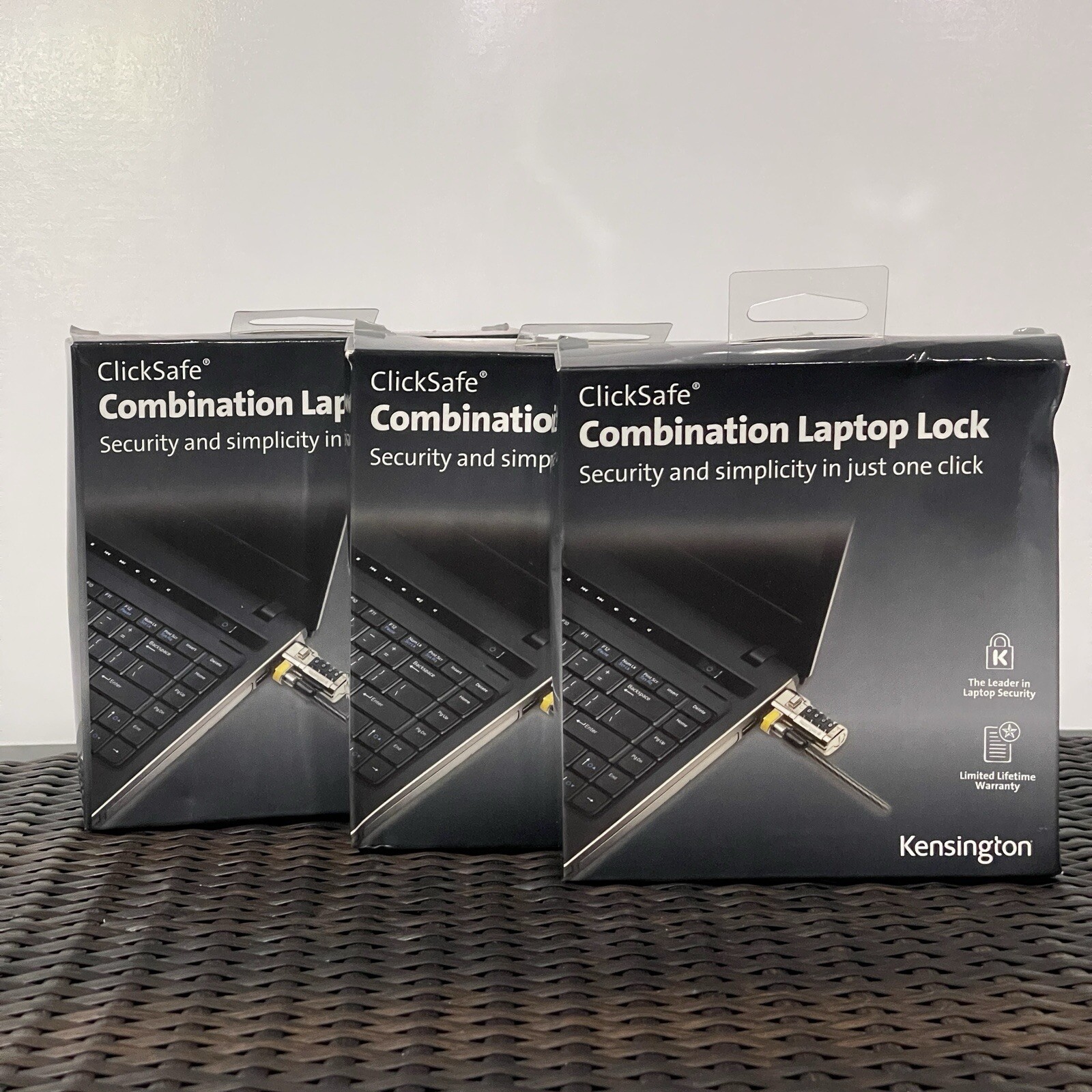 Kensington -  ClickSafe Combination Laptop One Click Lock (K64697US) Lot Of 3