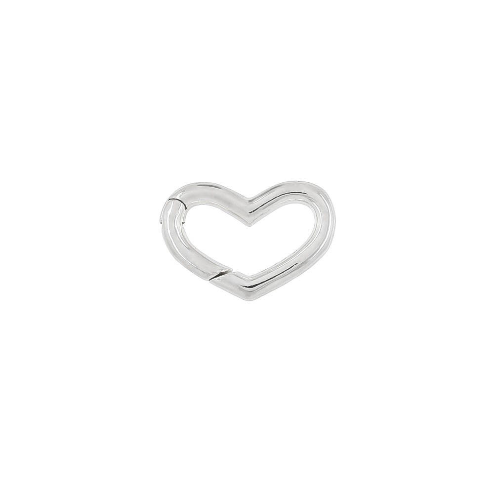 Sterling Silver Self Closing Heart Shortener Pearl Enhancer Clasp 15.7mm #99988