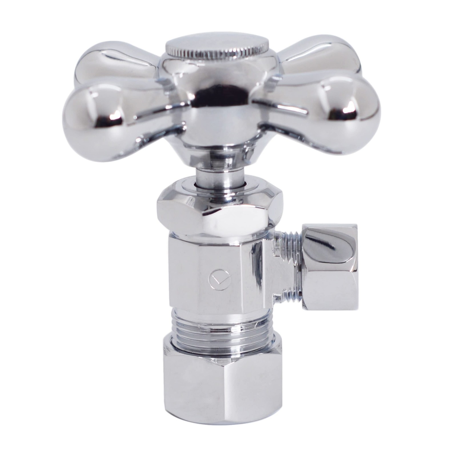 Westbrass Cross Handle Angle Stop Shut Off Valve, 1/2" Copper Pipe Inlet with...