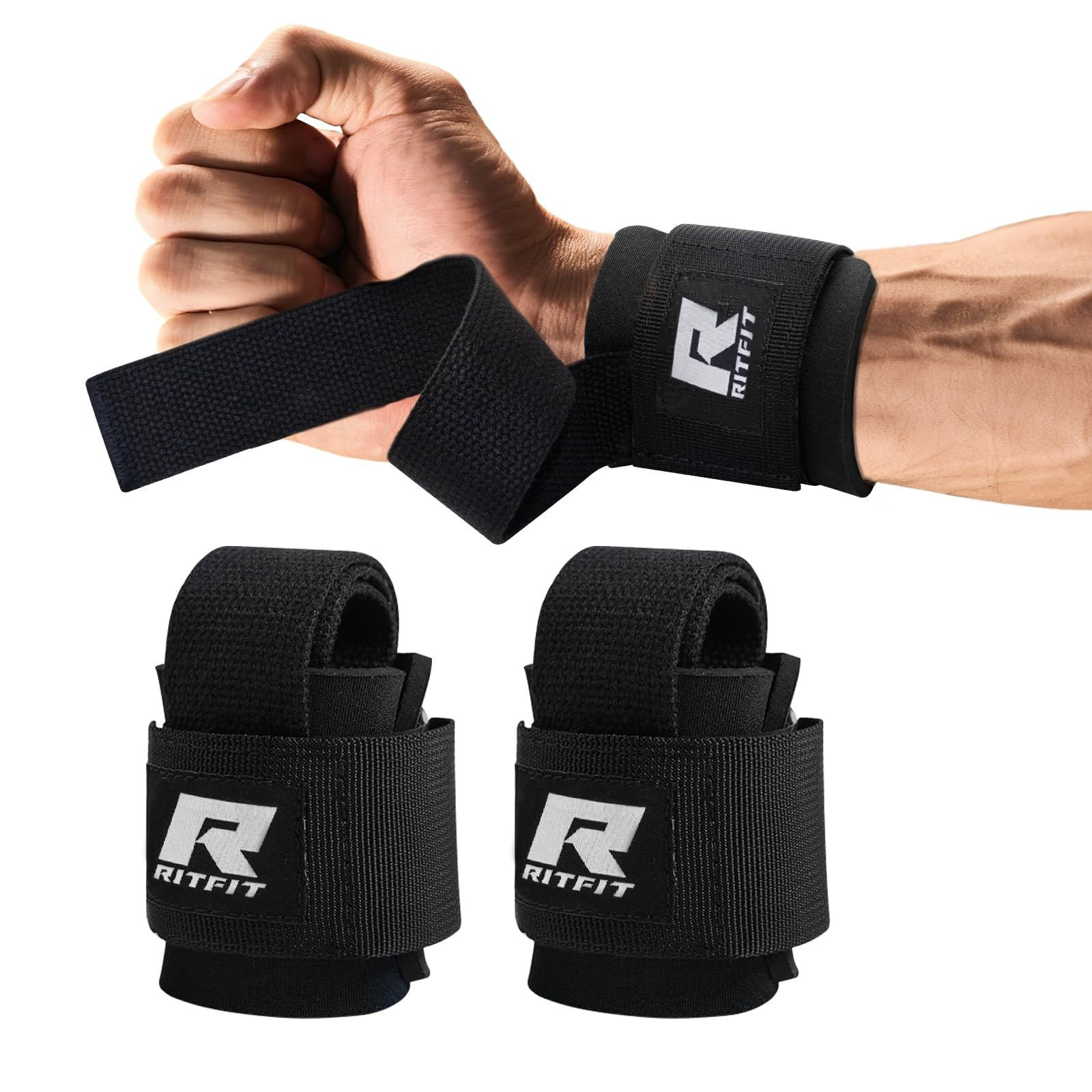 RitFit Wrist Wraps, Straps for Weightlifting, Support Black