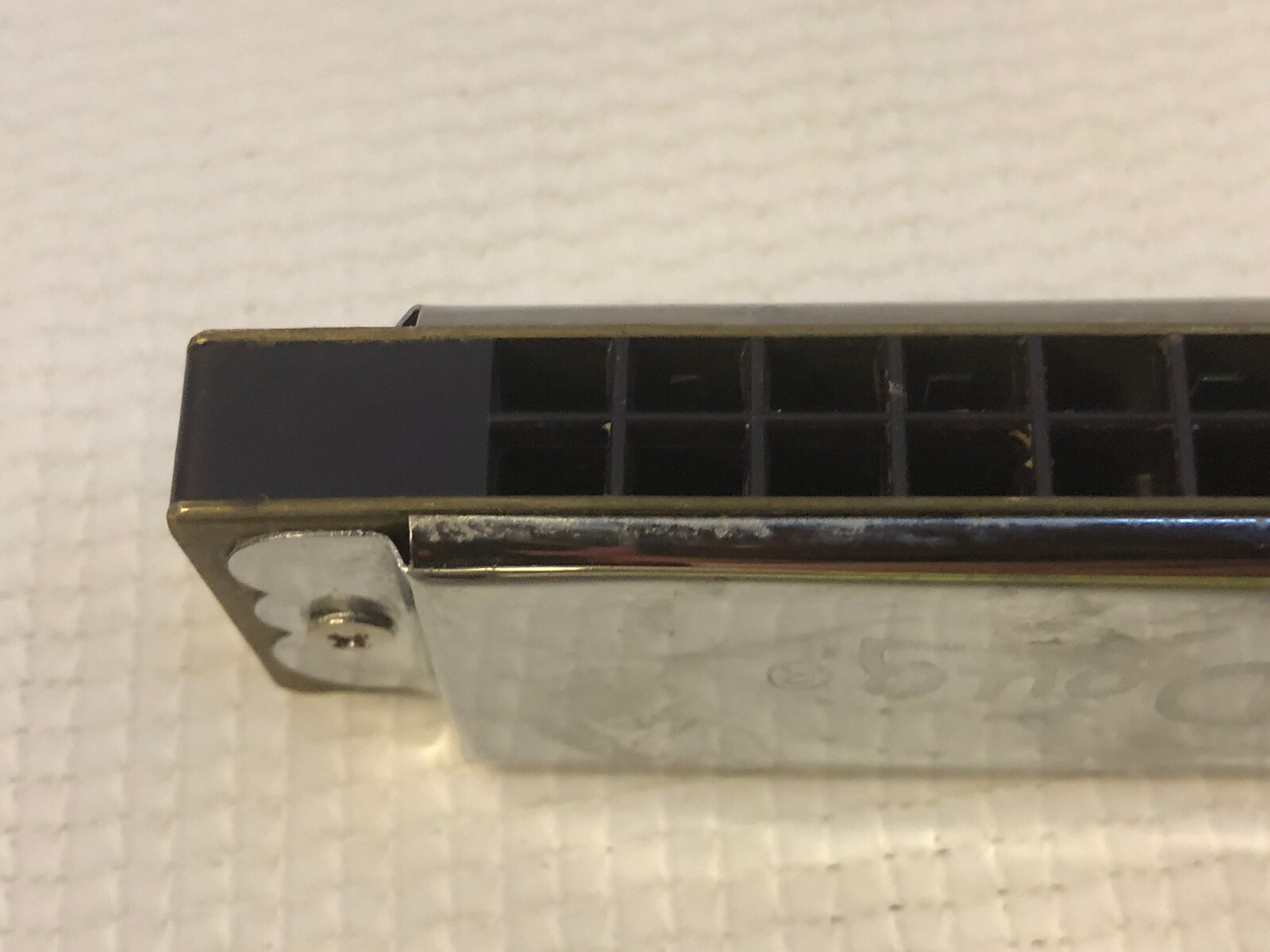 HARMONICA Instrument Music Make Chrome Plastic Brass Stainless MELISSA & DOUG 5”