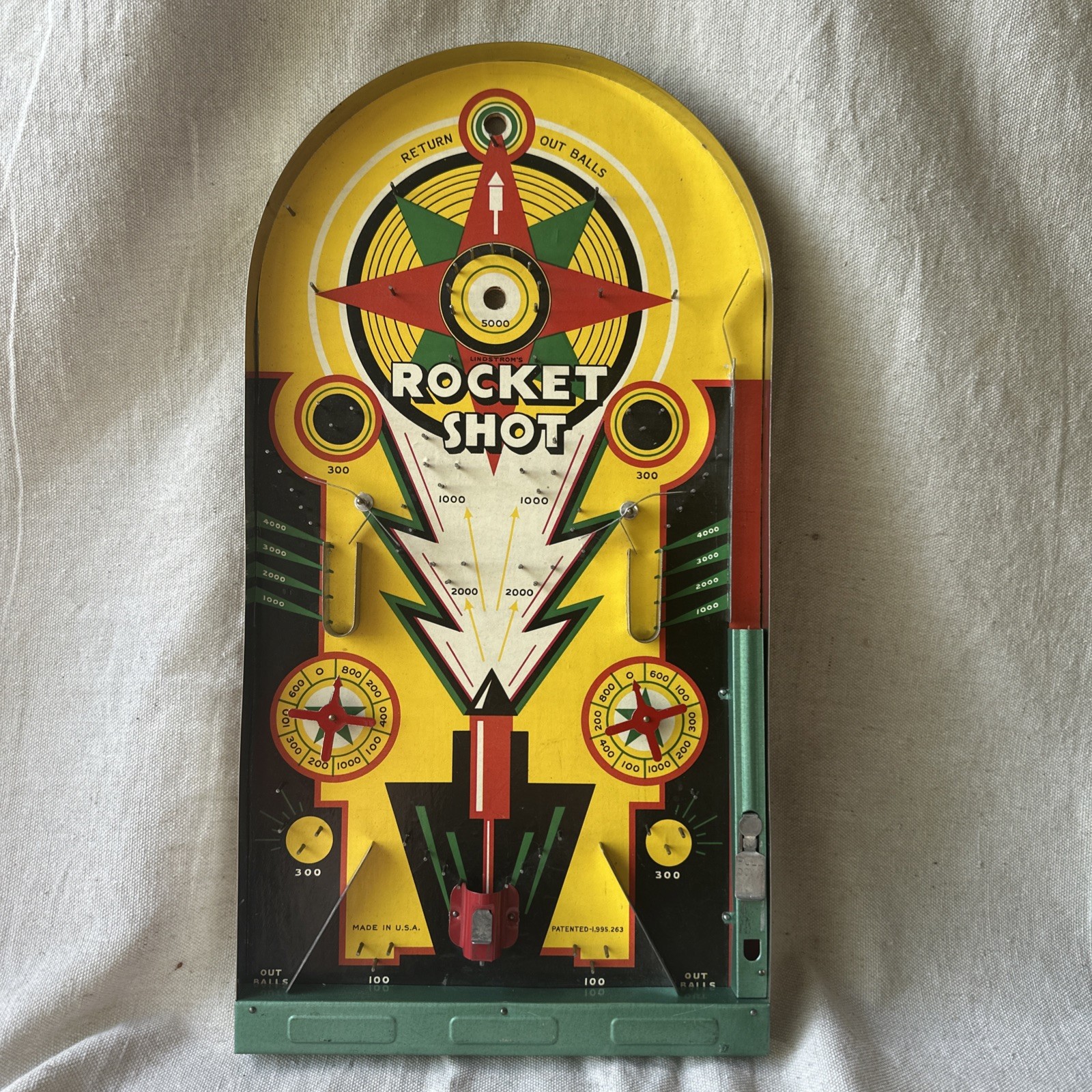 Rocket Shot  Bagatelle Tabletop Game Lindstrom 1934
